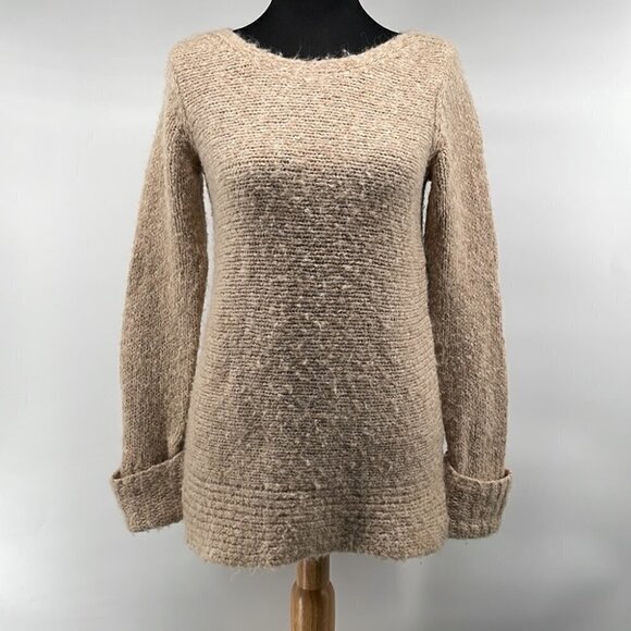 𝅺CLUB Monaco neutral wool alpaca blend sweater minimalist warm soft sz xs - Picture 5 of 8